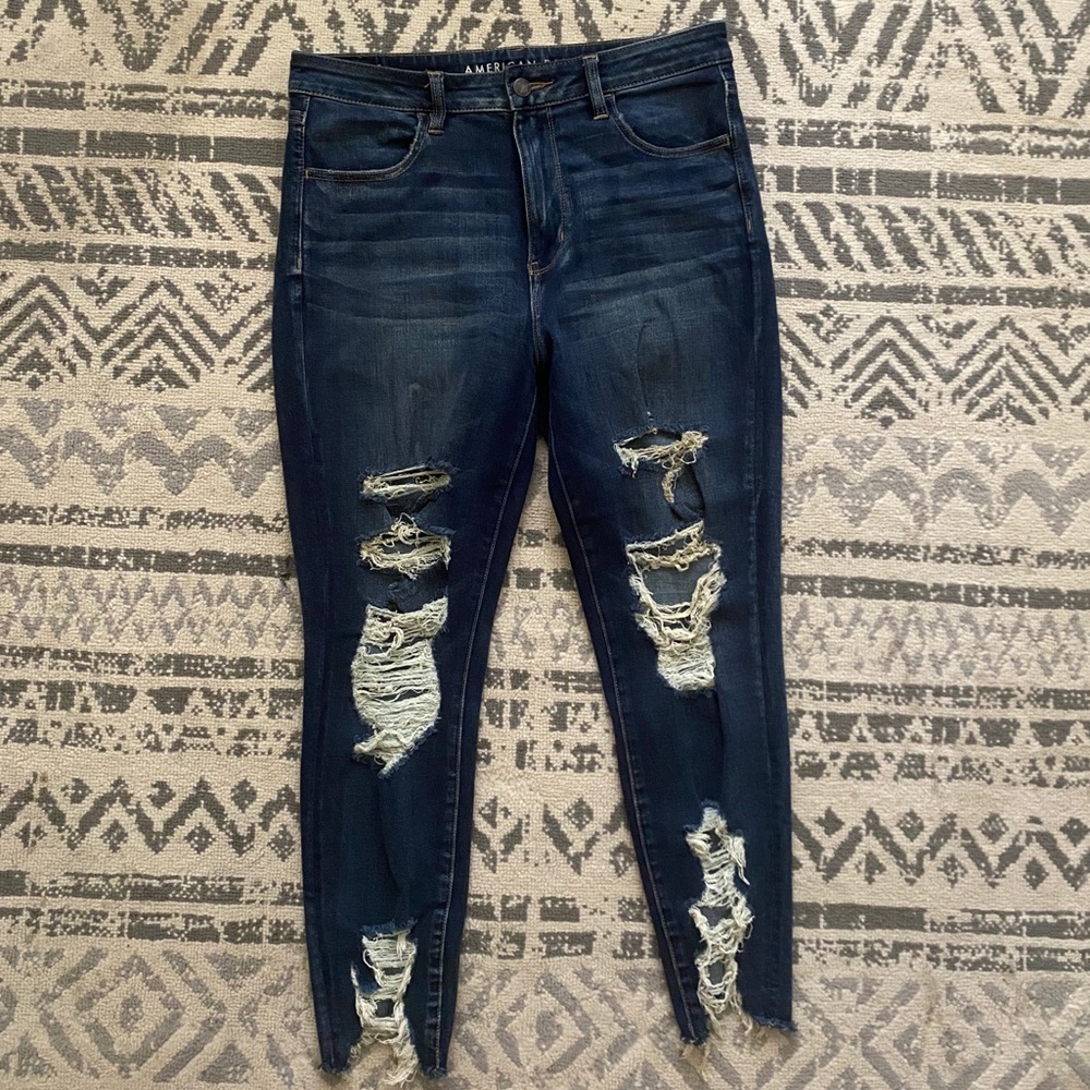 High rise dark american eagle jeans